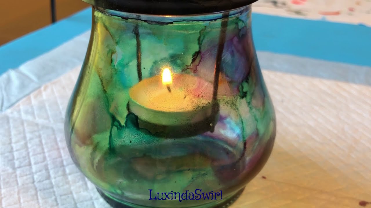Using Alcohol Inks on Glass for a Beautiful Stained-Glass Effect - Experiment with Lovely Results!