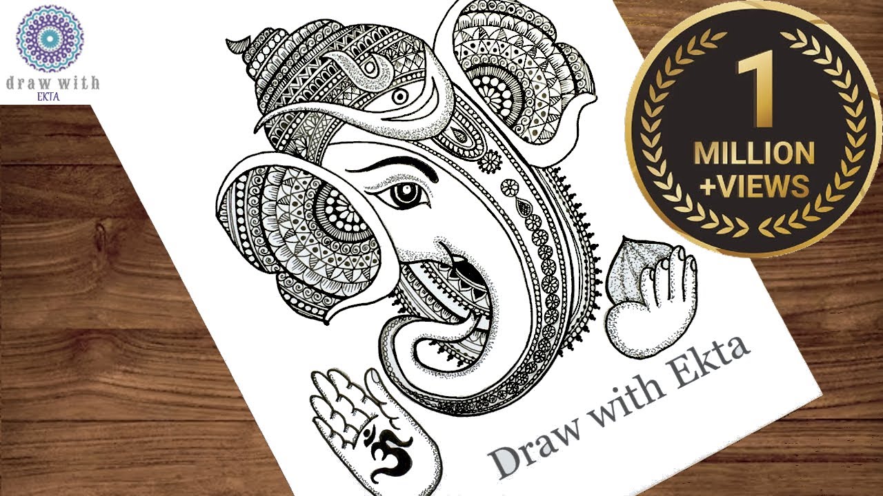 Ganesha Drawing / Easy Zentangle Art / How to draw Ganesha / Mandala Art / Lord Ganesha