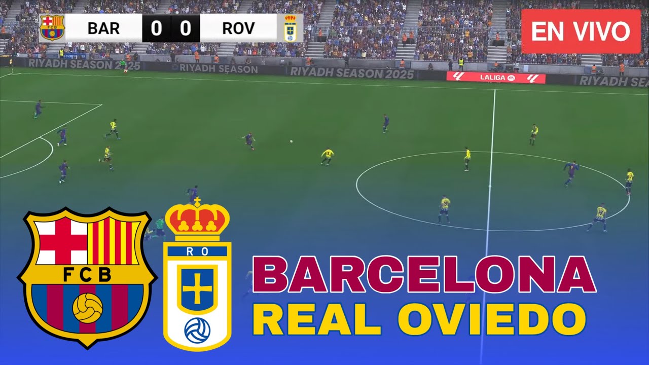 Barcelona vs Real Oviedo EN VIVO🔴 Liga Española 2026 Partido de HOY Simulación PES 21