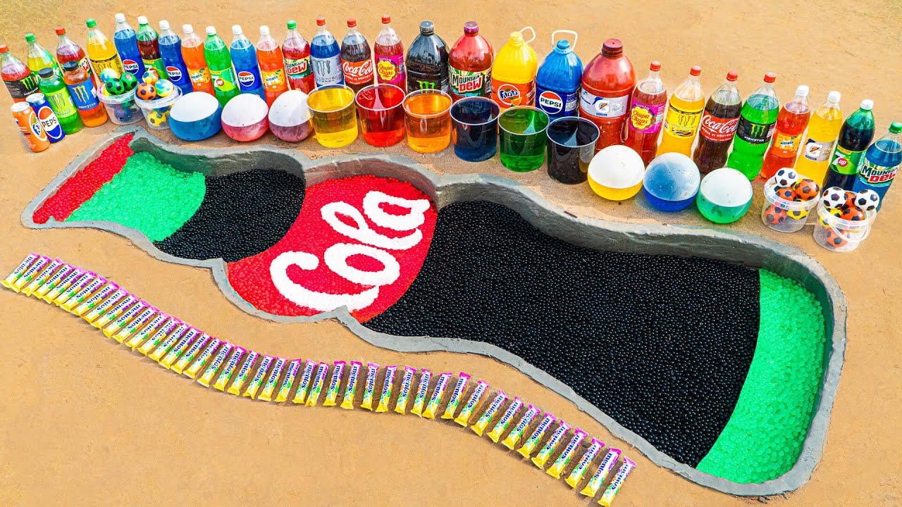 How to Make a Big Cola Cola Bottle Using Orbeez & Cement, Experiment with Popular Mentos and Soda