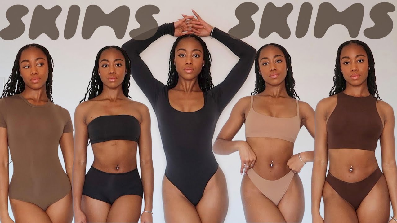 SKIMS TRY-ON HAUL & REVIEW | FITS EVERYBODY + ESSENTIAL COLLECTION | rainstewart