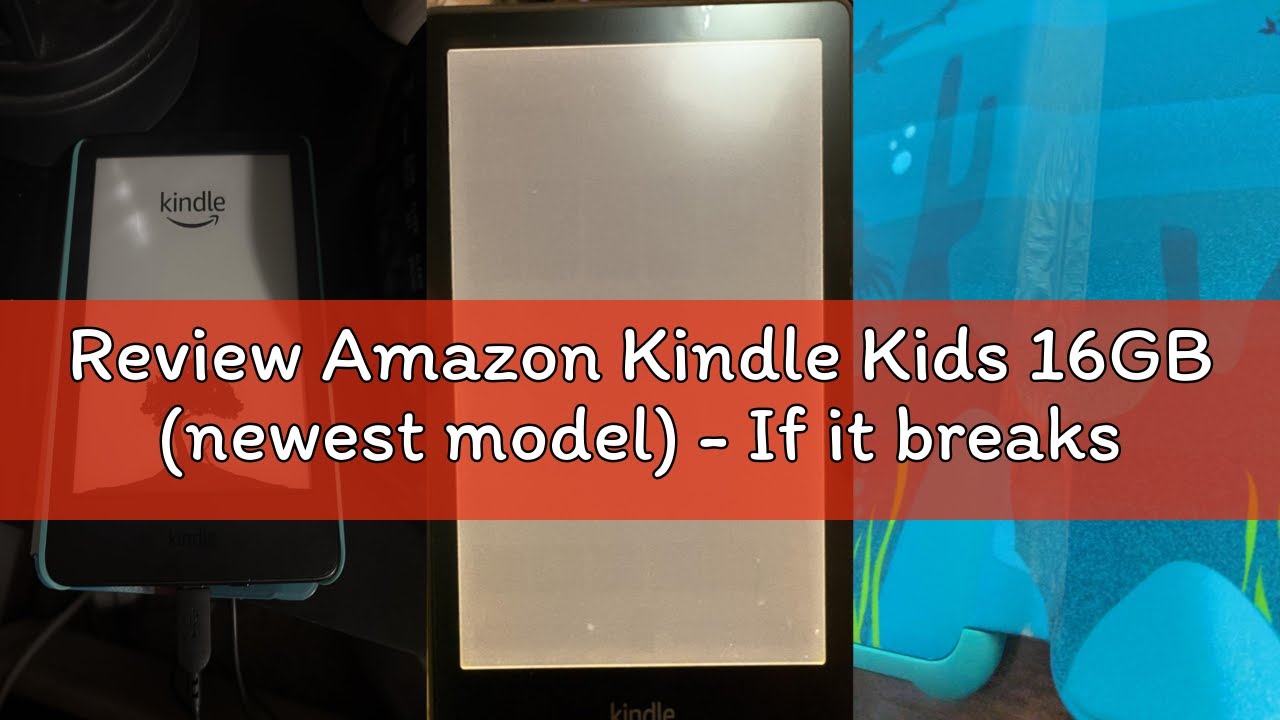 Review Amazon Kindle Kids 16GB (newest model) - If it breaks, we will replace it, includes ad-free b