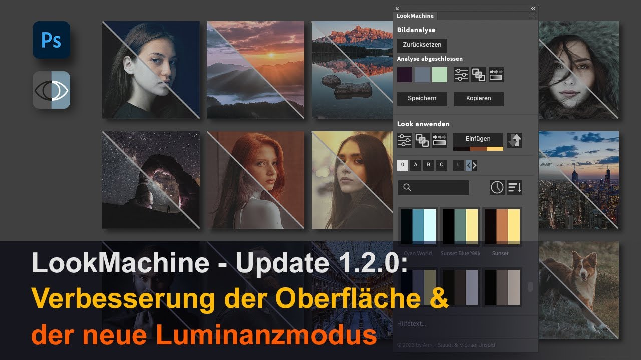 LookMachine - Update 1.2.0: Verbesserungen der Oberfläche & der neue Luminanzmodus