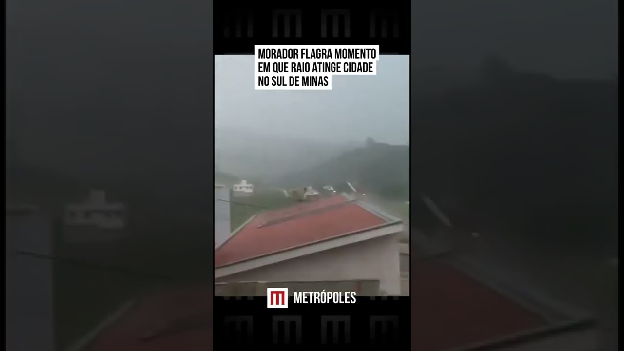 Morador flagra momento em que raio atinge cidade no Sul de Minas