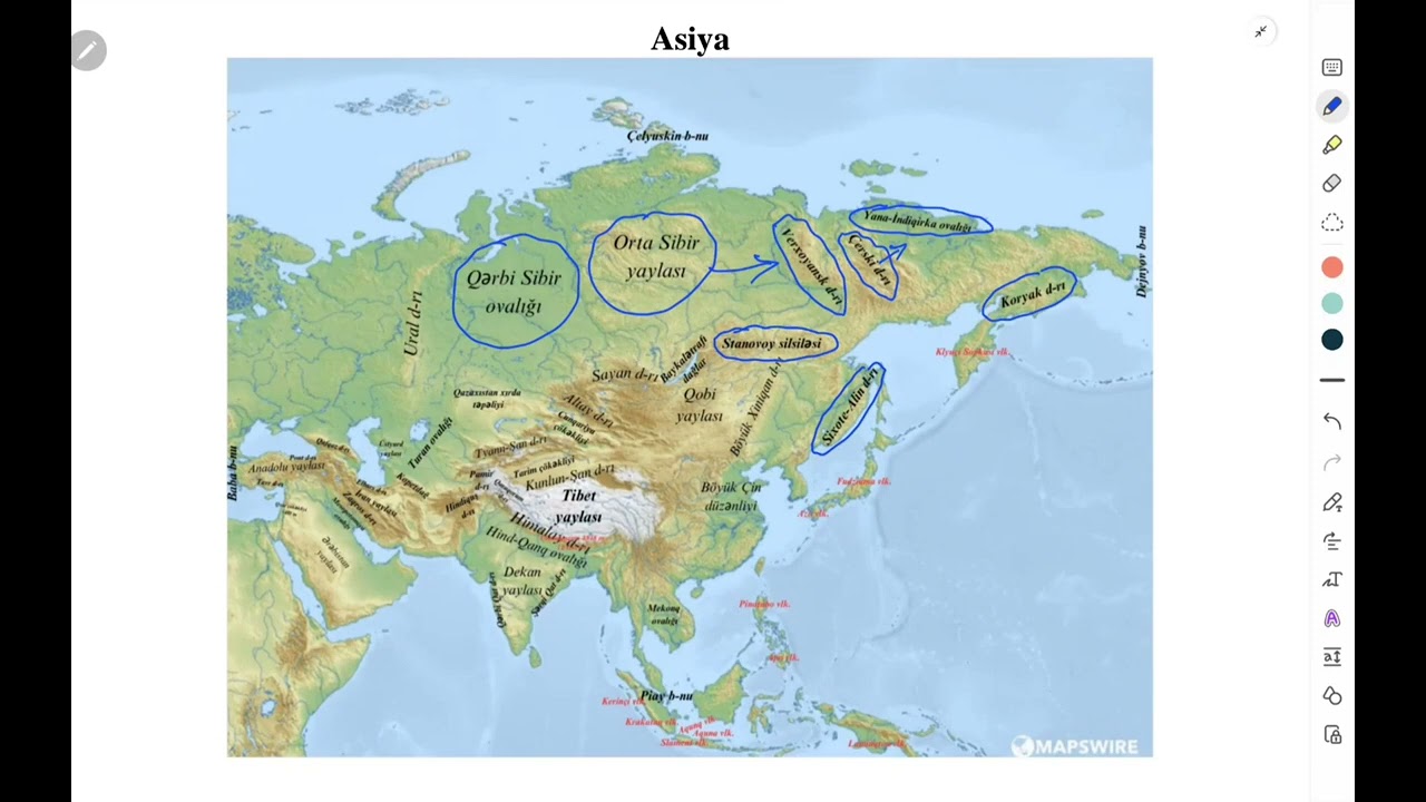 Avrasiya və Şimali Amerikanın relyefi