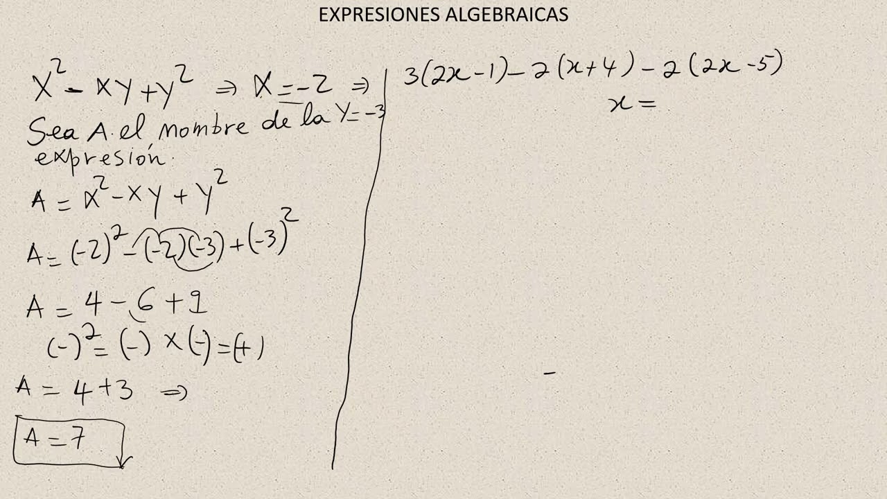 EXPRESIONES ALGEBRAICAS