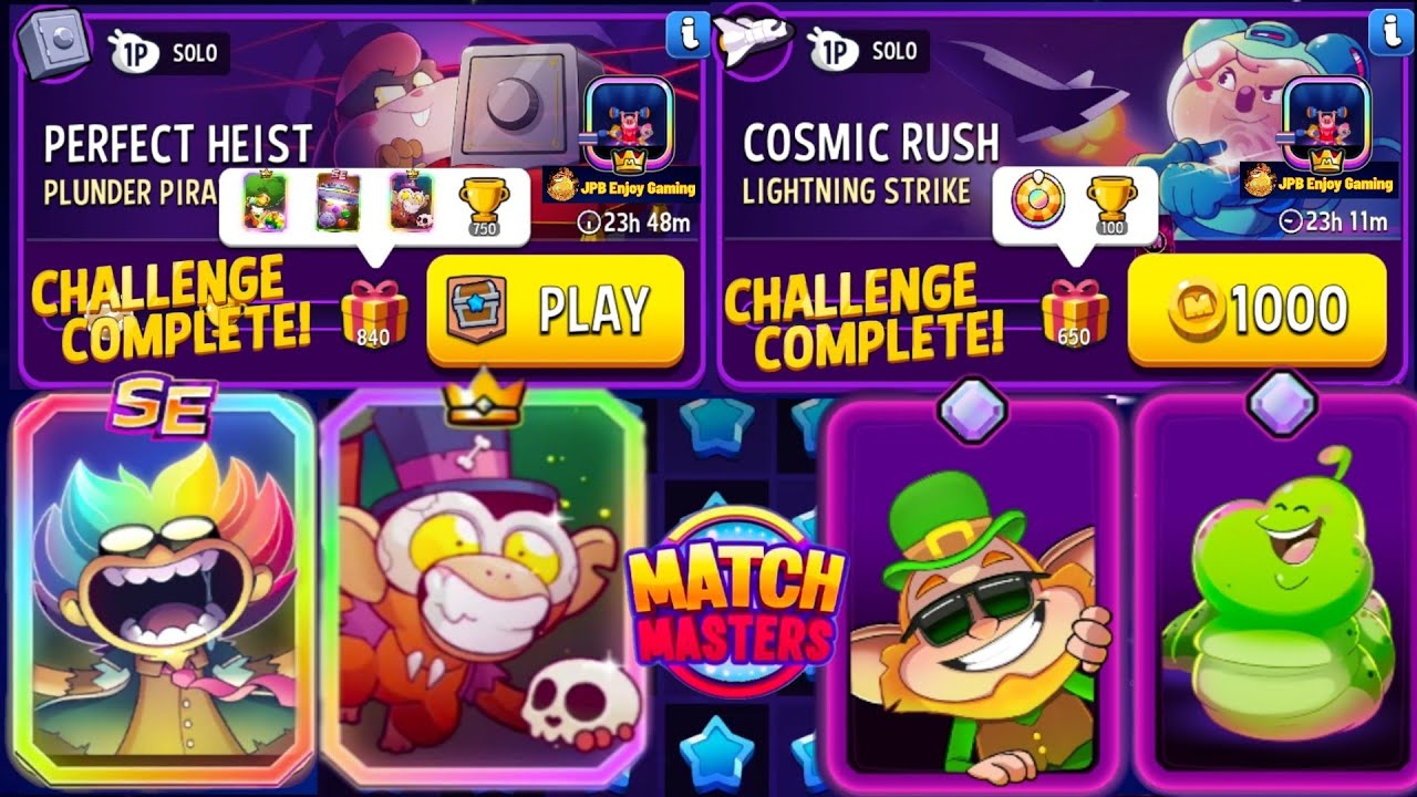 2 Solo/ Plunder Pirates Solo Challenge 840 Score/ Lightning Strike Solo Challenge 650 Score