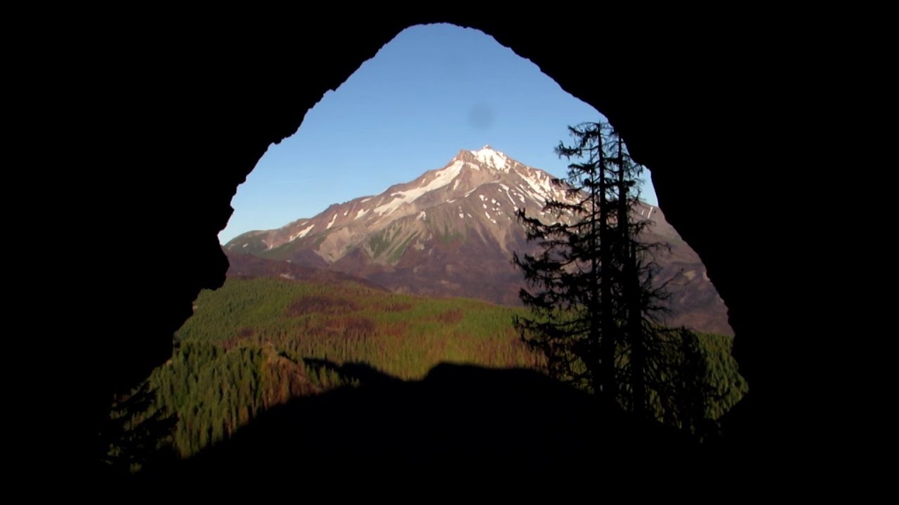 Walk 2 Miles Uphill to Cave & View of Mt. Jefferson