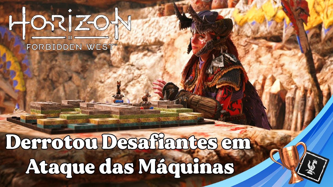 HORIZON FORBIDDEN WEST - TROFÉU DERROTOU DESAFIANTES EM ATAQUE DAS MÁQUINAS - GUIA DE TROFÉUS - PS4