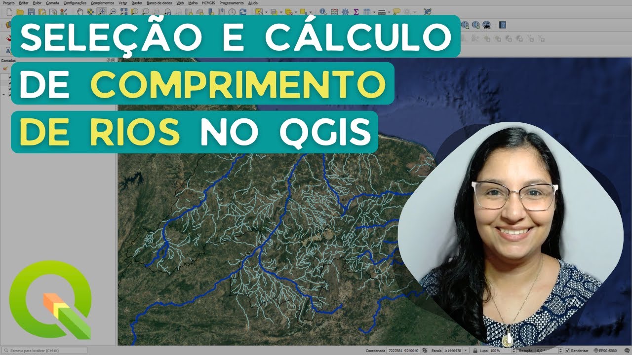 Seleção por expressão e cálculo de comprimento de rios no QGIS