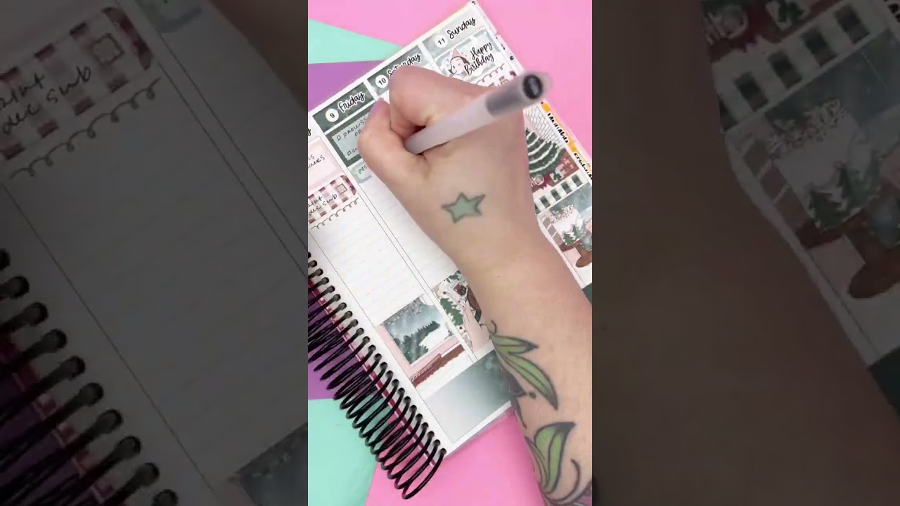 ✨ Laying down stickers in my shop planner 