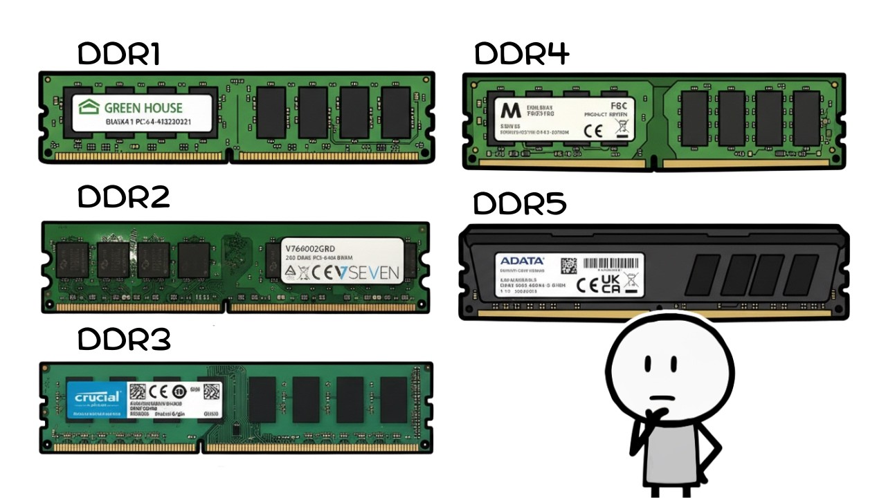 RAM Types Explained in minutes: From DDR1 to DDR5