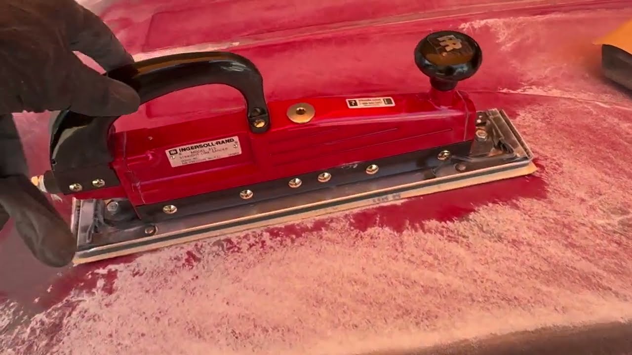 Ingersoll Rand 315 Straight-Line Air Sander on Camaro hood, REVIEW GREAT RESULTS ! Body work