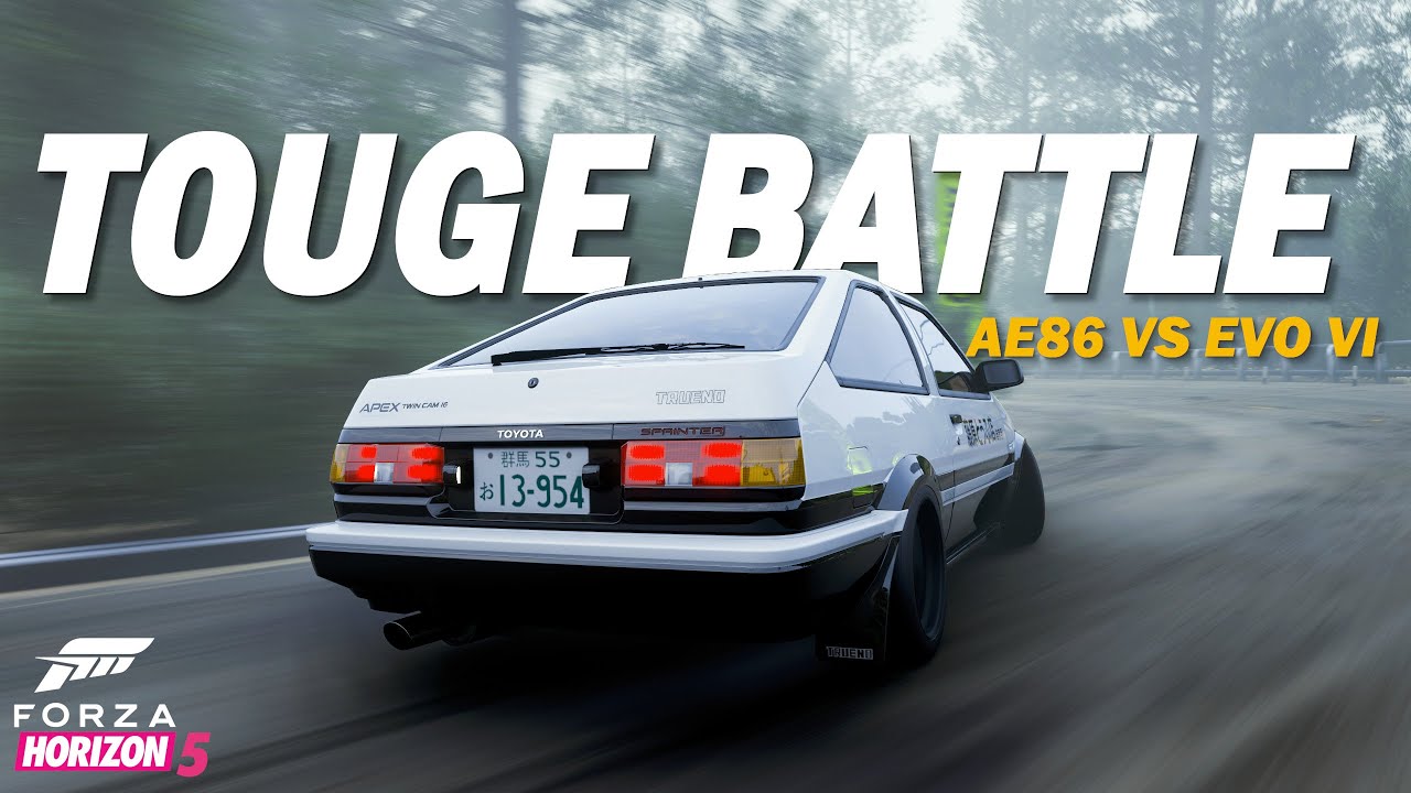 Forza Horzion 5 - Touge battle in the fog AE86 vs EVO VI