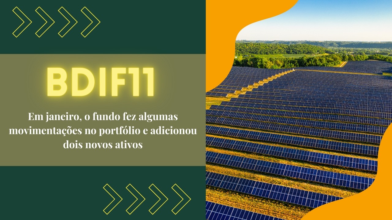 BDIF11: Em janeiro, o fundo fez algumas movimentações no portfólio e adicionou dois novos ativos