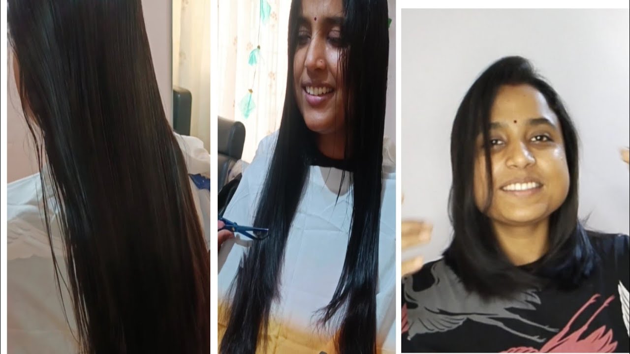 Corporate Working Woman took bold to keep short Hair  ( Long hair to Short Bob Haircut)
