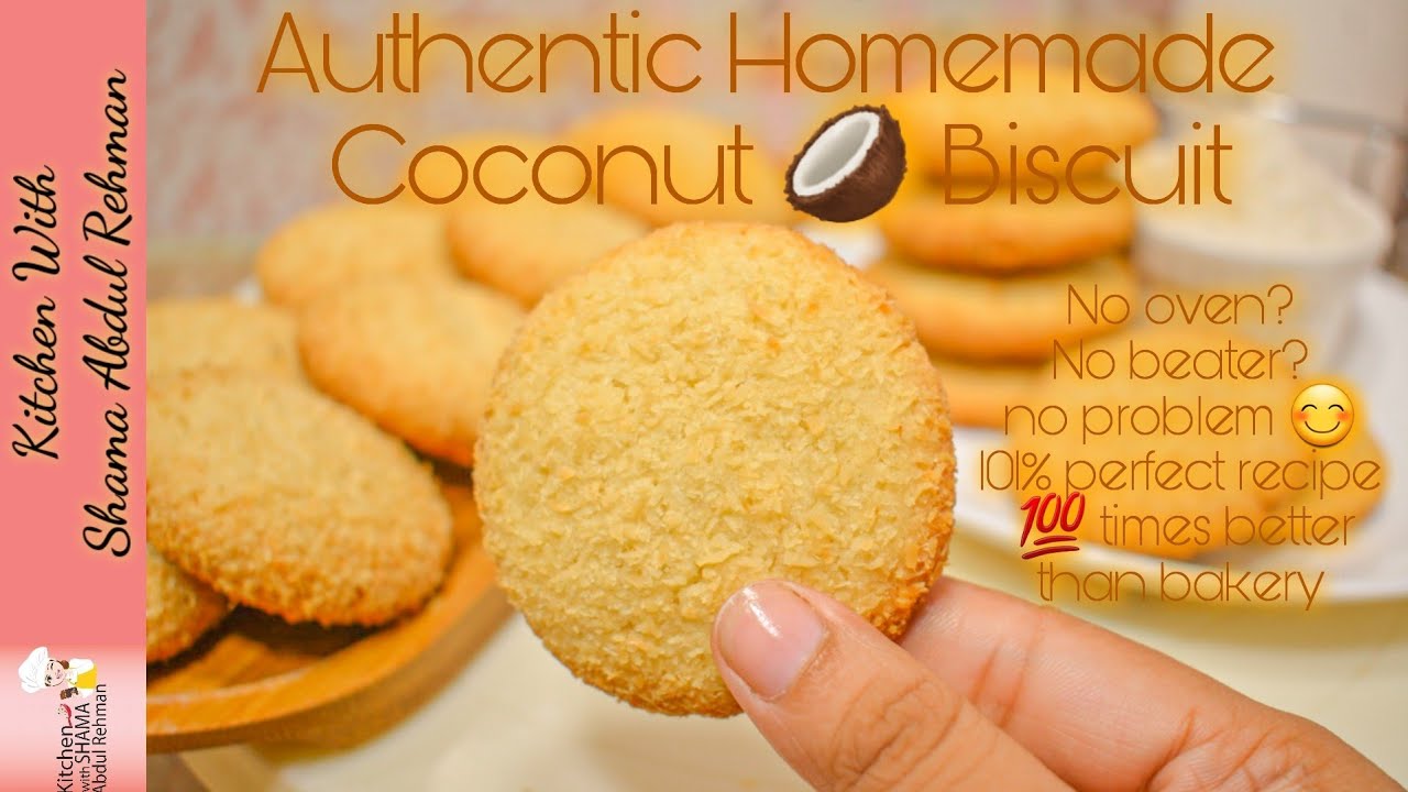 Coconut Cookies | Original Bakery Style Biscuit At Home  | Very Easy Recipe | By Kitchen With Shama