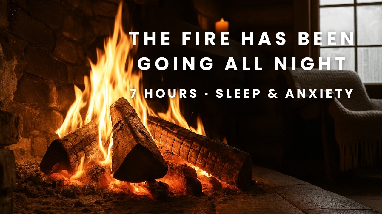 Crackling Fireplace in a Cozy Cabin — 8 Hours for Sleep, Anxiety & Cold Nights