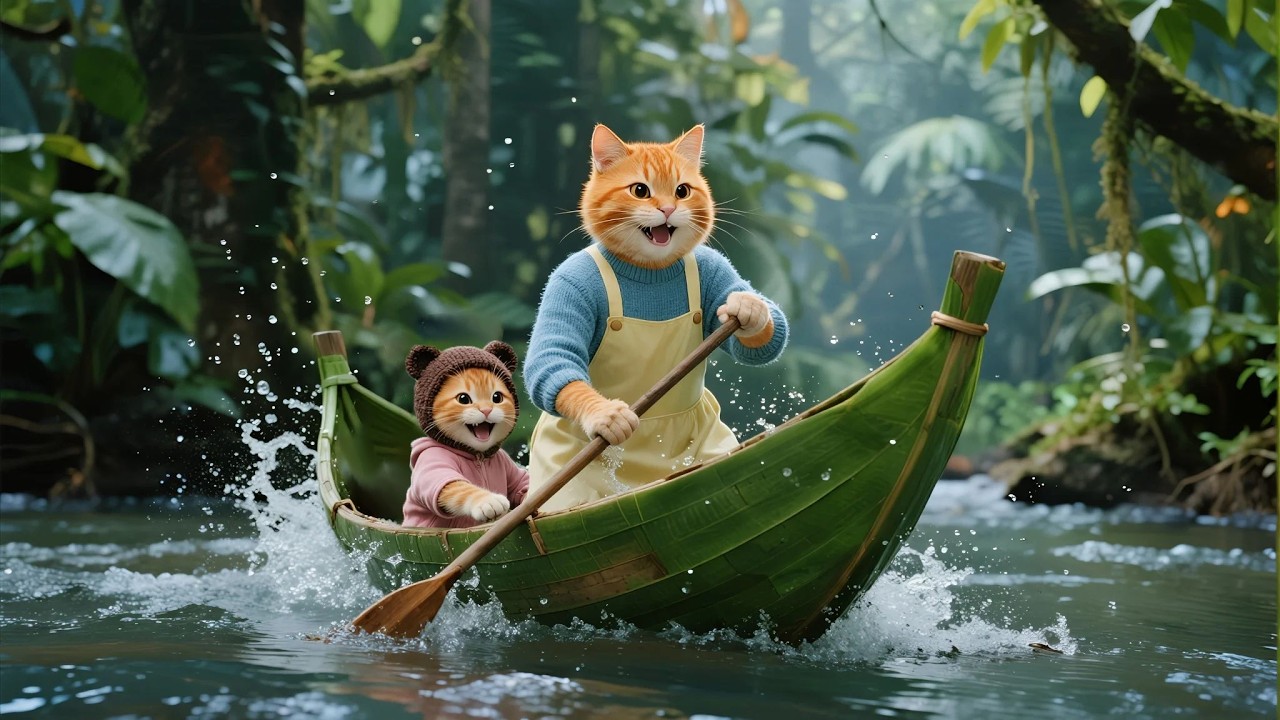 Amazing survival tips Ginger Kitten🎒🔥: Explorin rainforest with Mama Cat!🐾