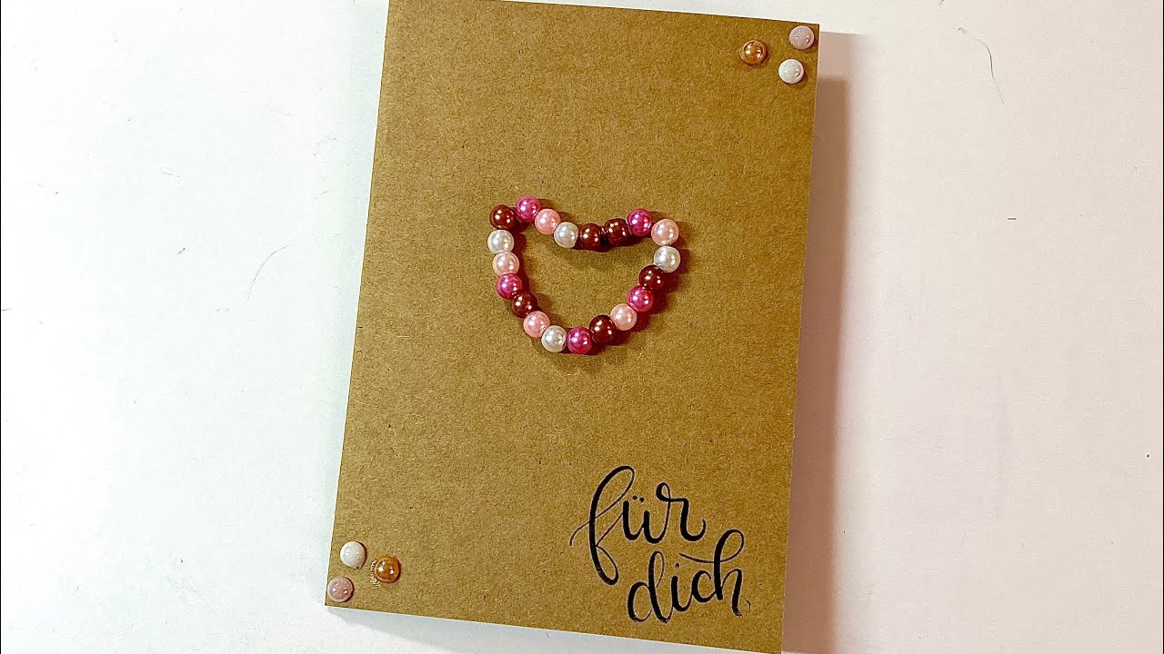 Karte basteln / gestalten mit den Glasperlen von Action ❤️