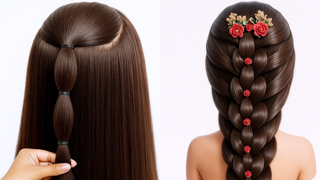 New Easy & Simple - Different Hairstyle for wedding |Perfect Reception Ponytail with a Simple Twist