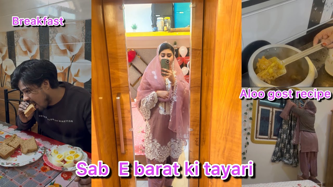 Sabe e bat✨🌸 ke tayari aaj room ko set kiya aloo gost recipe #vlog #husbandwife #recipe #sabebarat 