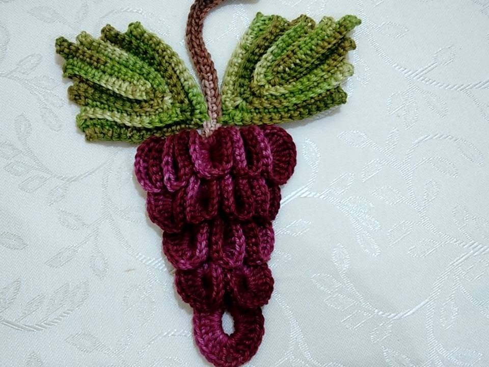 Cacho de Uvas de Crochê com Passo a Passo