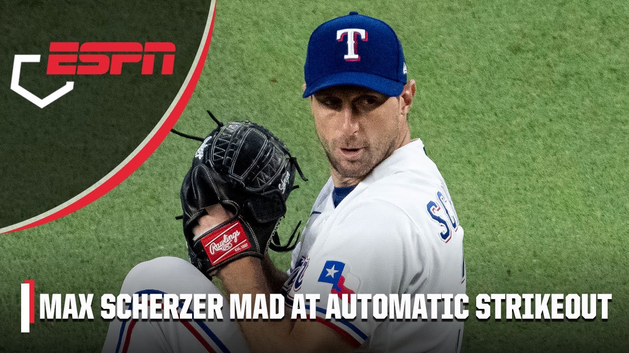 Max Scherzer's upset by retiring the side via pitch clock violation | MLB on ESPN