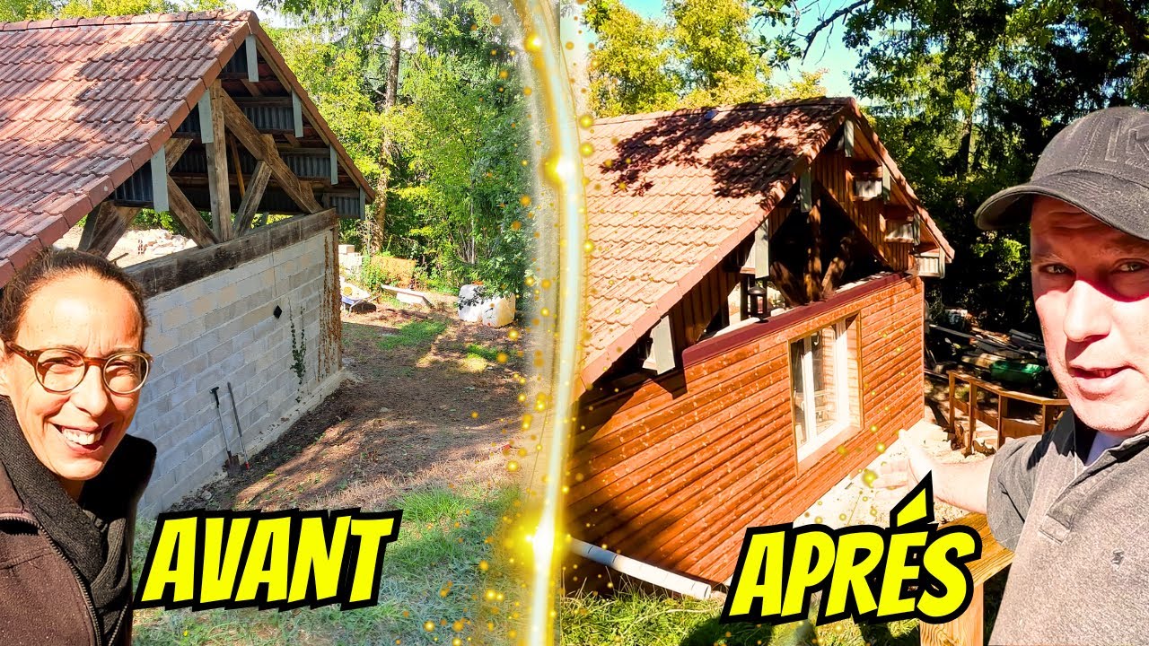 la pose du bardage Bois .. la Transformation est INCROYABLE !