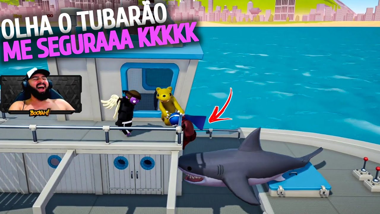 GANG BEASTS!! #2 O Tubarão subiu no Barco kkkkkkkk