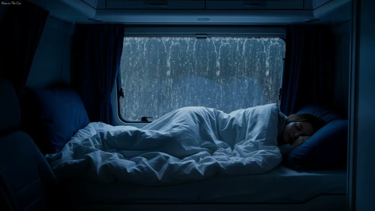Midnight Rain 🚗 Rain Sounds in Car with Thunder | Heavy Rain Sounds for Sleeping and Relaxation