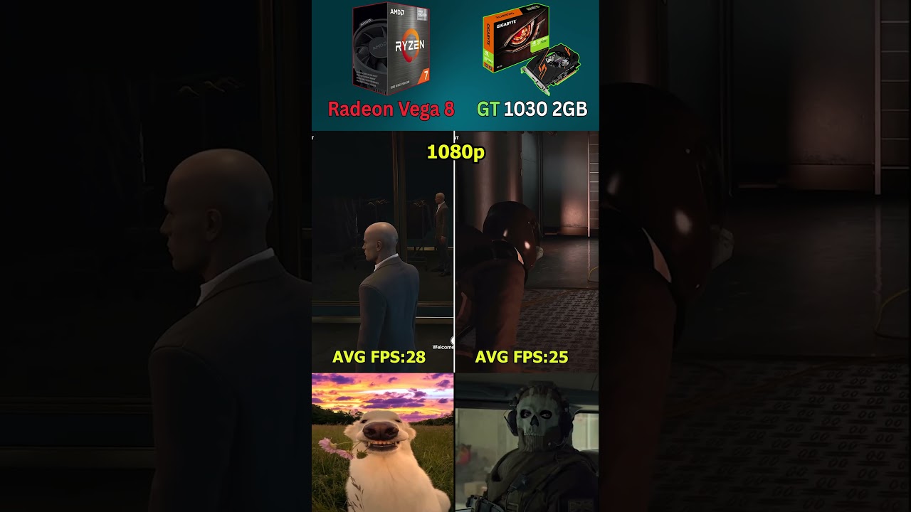 VEGA 8 vs GT 1030 2GB &ndash; Can Integrated Graphics Beat a Dedicated GPU? #pcgaming #shorts