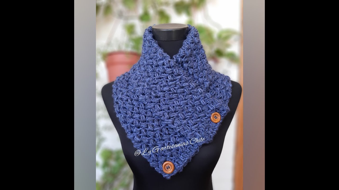 CUELLO EN PUNTO FRIJOL A CROCHET