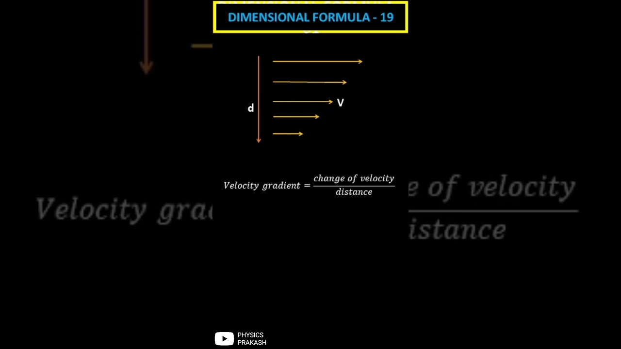 Velocity Gradient Dimensional Formula #shorts  @PhysicsPrakash