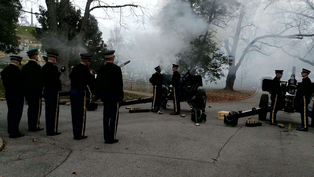 The Old Guard Presidential Salute Battery 21-gun Salute Rehearsal in Arlington National Cemetery