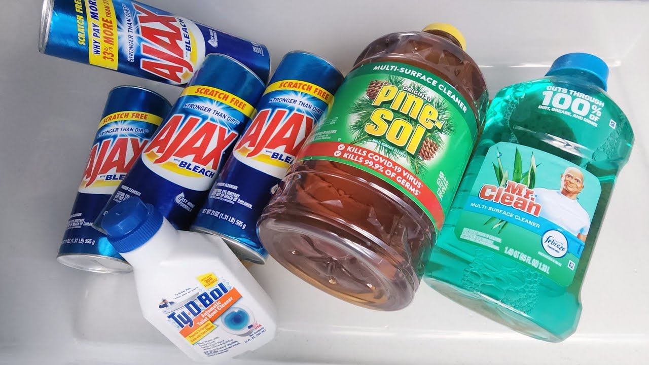 ASMR Mega PineSol, Mr Clean, TyDbol, Ajax Overload Collab With @SpongeMomSqueezePants