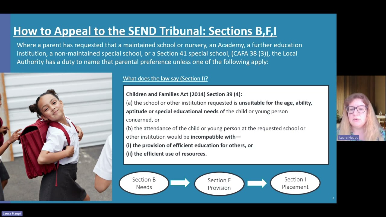 Appealing the contents of Sections B, F, &I of an EHCP to the SEND Tribunal SEND35 form tutorial