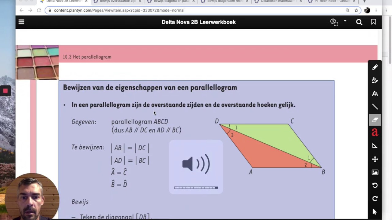 H10 Vierhoeken: bewijs eigenschap zijden en hoeken parallellogram