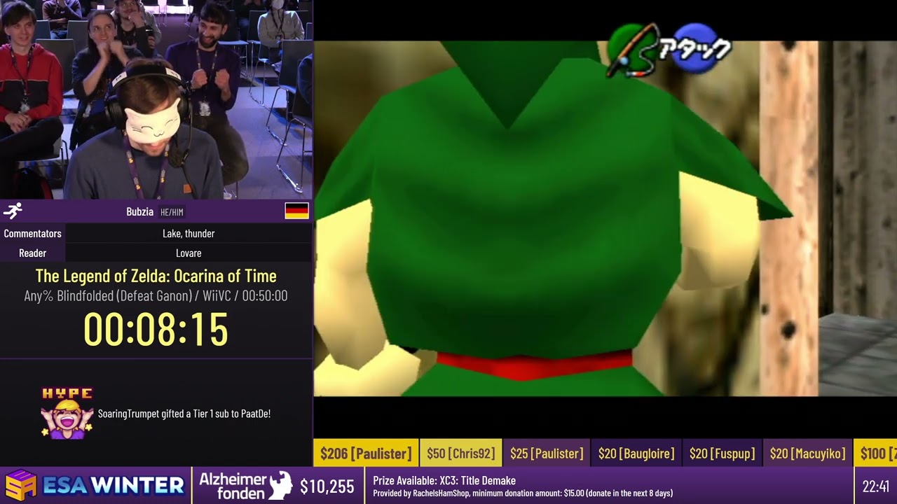 The Legend of Zelda: Ocarina of Time [Any% Blindfolded (Defeat Ganon)] by Bubzia - #ESAWinter23