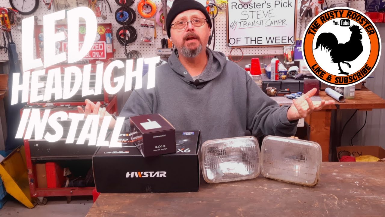 LED headlight H6054, 5x7, 7x6 install, 1995 TOYOTA TACOMA