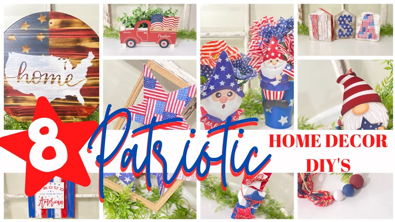 AMERICAN FLAG WOOD ROUND | PATRIOTIC DIYS | DOLLAR TREE PATRIOTIC DIYS | DIY PATRIOTIC HOME DECOR