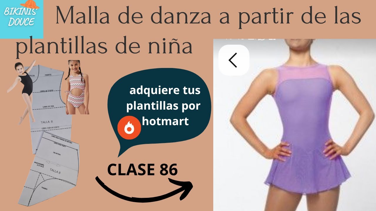malla de danza a partir de plantilla basica de niña. CLASE 86
