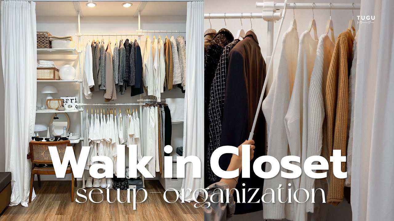 walk in closet diy 🧺🧦 ทำตู้เสื้อผ้าใหม่ด้วยตัวเอง สไตล์มินิมอล+งบประหยัด✨ TUGU ราวแขวนผ้า