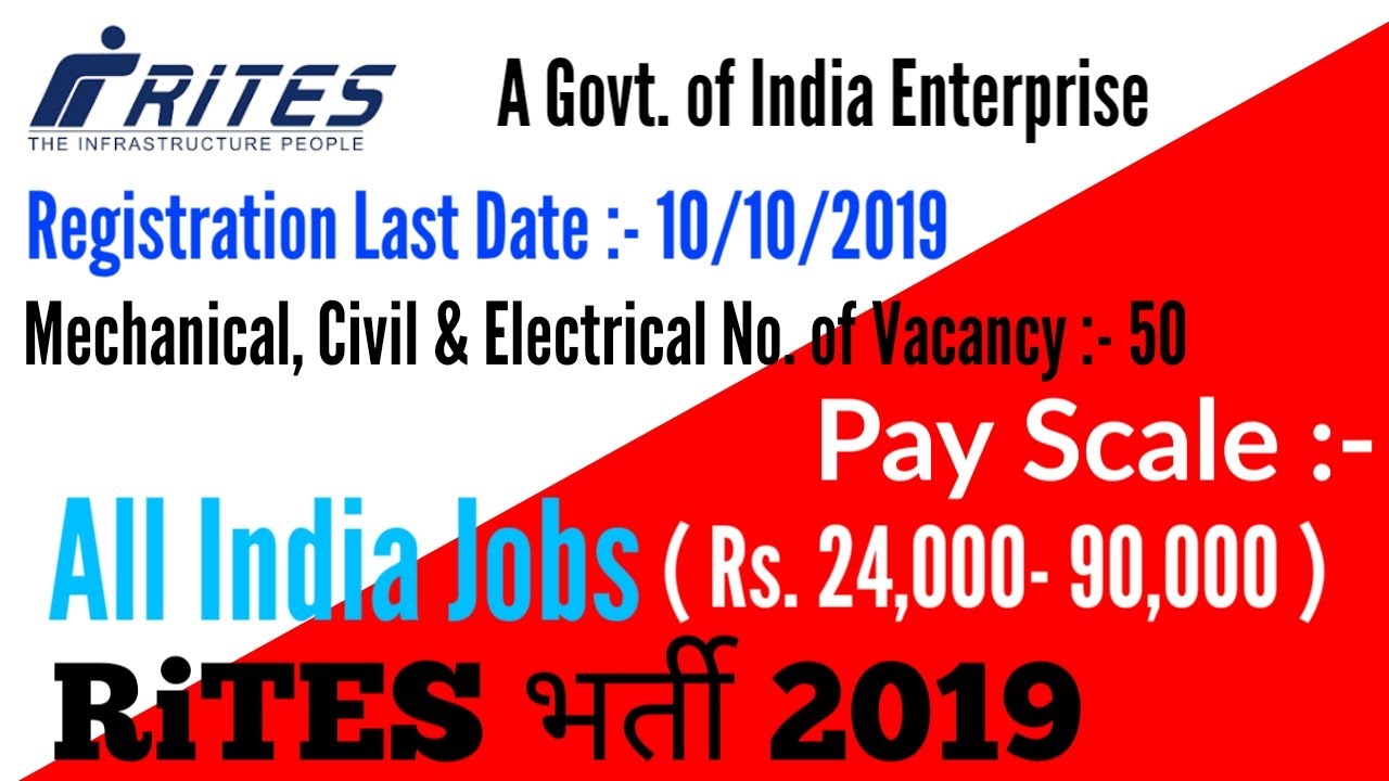 rites recruitment 2019 | Salary 90,000 | rites notification 2019 | Railway job 2019