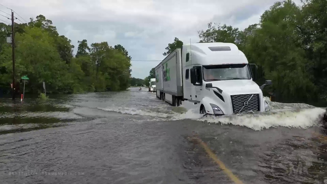 9-20-2019 Hankamer, Tx Flooding continues to make travel impossible I-10 closed drone