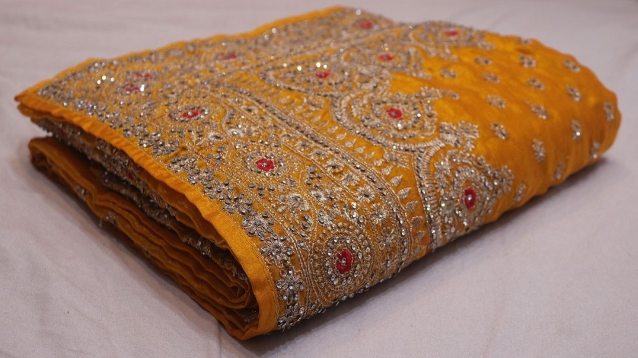ARNG-4428 “The Sunflower Yellow” Vol 3 Premium Designer Saree||Fendi Fabric||Zari||Crystals