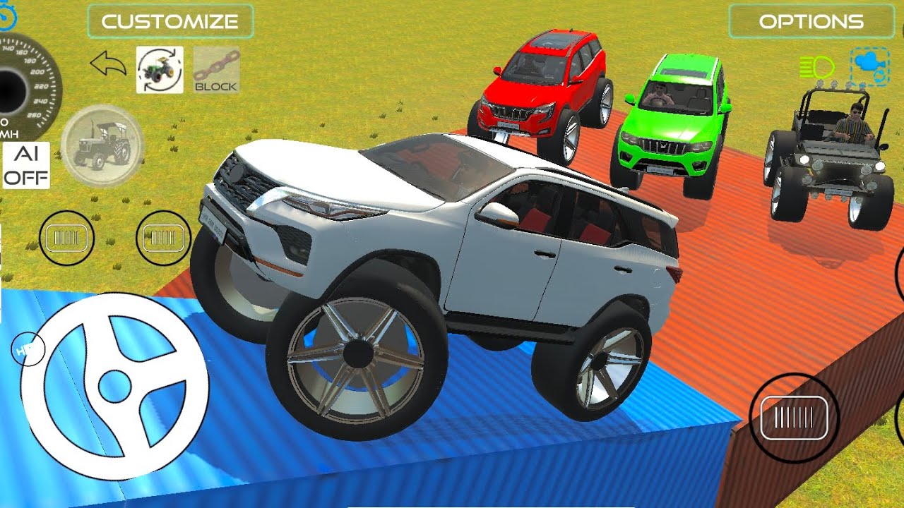 Drive Fortuner and Landi jeep in game ￼ #fortuner #4x4#scorpio #thar #gameplaypt32
