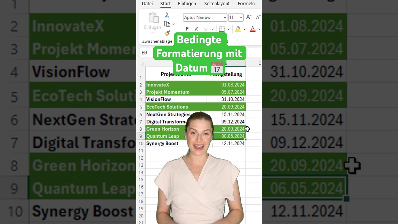 Bedingte Formatierung mit Datum 📆 #exceltipps #excelformula #exceltips #excelclub #exceltricks