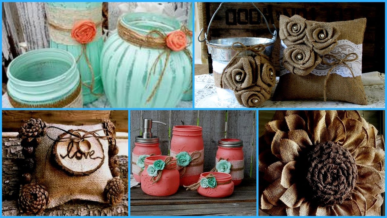 💗DIY Rustic Shabby chic  Burlap & Lace decor Ideas-Wedding inspiration 2017 💗