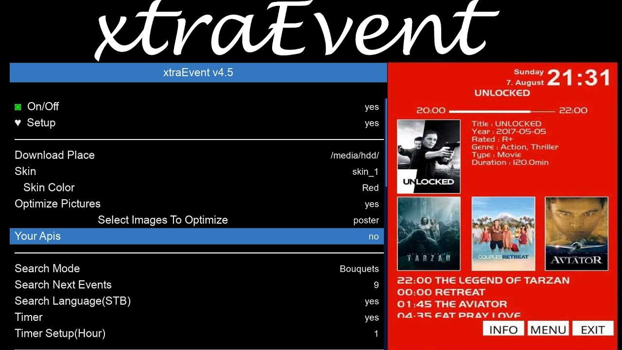 (xtraEvent) لجلب البوسترات والمعلومات